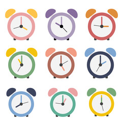 Alarm Clock Icons – Vector, Flat, 3D, Minimal, Line Art Clock Symbol Set