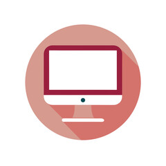 Desktop Monitor Vector Logo Icon Clipart in a Circle