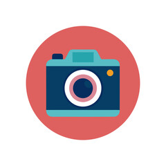 Digital Camera Vector Logo Icon Clipart in a Circle