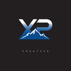 XP Creative Mountain Logo – Bold Gradient Letter mark Branding Design for Business & Outdoor Brands