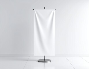 mockup of a blank vertical banner flag, indoor/ourdoor flag