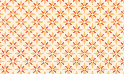 Obraz premium Minimalist Retro Star Geometric Seamless Pattern with Warm Colors