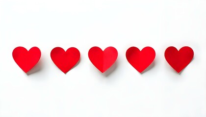 Matte red heart icons set vector.