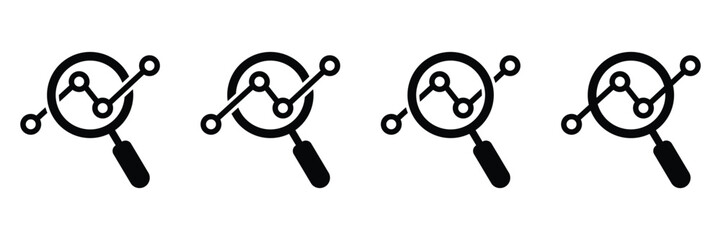 Data Analysis Icon Set &ndash; Analytics, Report, Chart, and Research Symbols in Flat Design