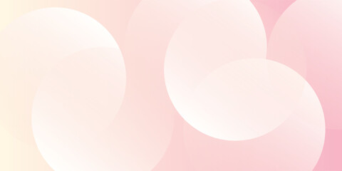 Minimalist banner background, pastel colorful, pink and yellow gradations. Circle effect style geometric, abstract background.