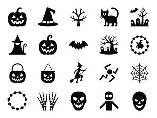 Halloween Silhouettes Vector Pack: Spooky Houses, Witches and Ghosts