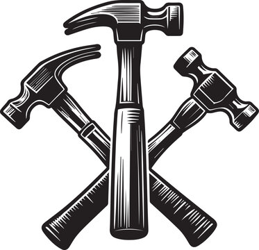hammer and nail vector silhouette 