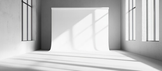 Obraz premium Empty Studio Space with White Backdrop.