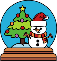 snowman in the christmas globe