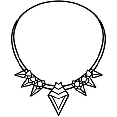 Minimal Arrowhead Necklace Line Art