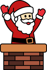 Santa Claus standing on a chimney