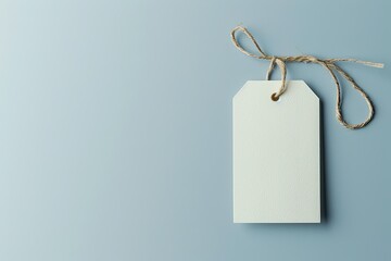 A Branding Tag Cut Out on a Crisp White Background Standing Alone in Stark Clarity