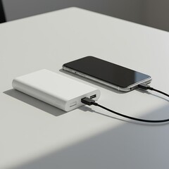 Minimalist Power Bank and Smartphone Setup