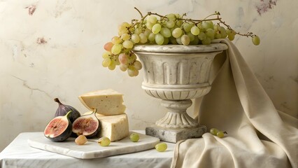 Still life grapes figs and cheese art