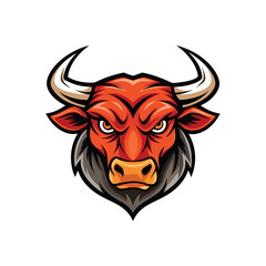 Fototapeta premium Bull head mascot character on white background