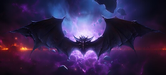 Galaxy Version of bat monster world,ai generative