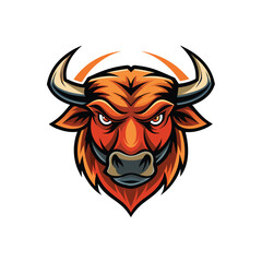 Fototapeta premium Bull head mascot character on white background