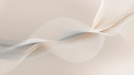 abstract wave lines in soft neutral tones, smooth curves on pale background, minimalist motion design, calm and modern feel