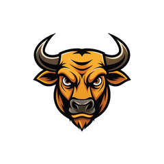 Fototapeta premium Bull head mascot character on white background