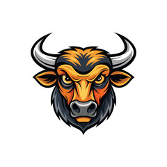 Fototapeta premium Bull head mascot character on white background