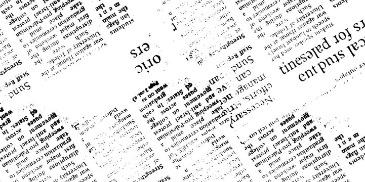 Rough vector background abstract grunge texture old vintage newspaper. Vector white and black newspaper paper grunge pattern old aged texture.	