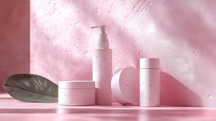 Pink speckled skincare product mockup