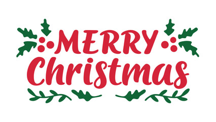 Merry christmas typography text vector illustration