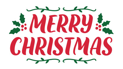 Merry christmas typography text vector illustration