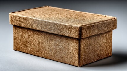 Rectangular brown gift box with textured surface