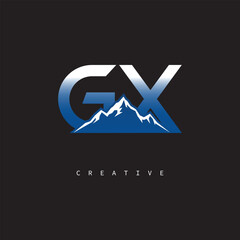 GX Creative Mountain Logo &ndash; Bold Gradient Letter mark Branding Design for Business & Outdoor Brands