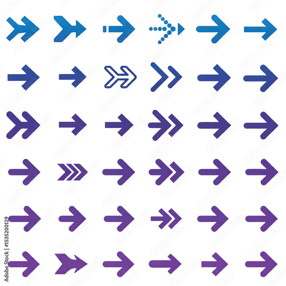 Poster arrow sign and symbol vector icon set for web design with direction buttons