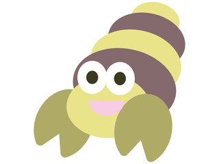 夏の海の砂浜にピッタリのやどかりくん