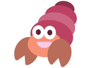 夏の海の砂浜にピッタリのやどかりくん