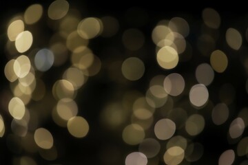 Golden Bokeh Lights Background with Soft Circular Out-of-Focus Abstract Effect