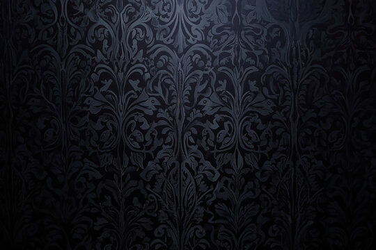 Dark gray damask pattern background texture