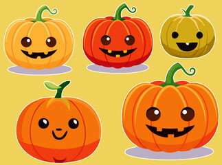 Happy Halloween pumpkin sticker lantern with Halloween Sticker Design