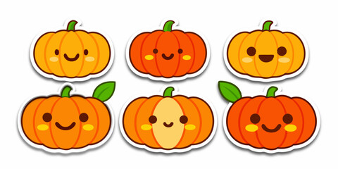 Happy Halloween pumpkin sticker lantern with Halloween Sticker Design