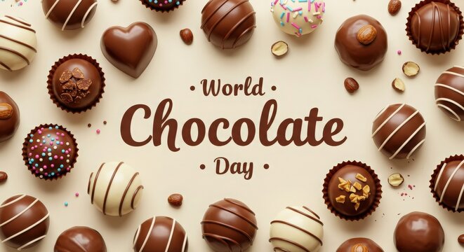 Assorted chocolate candies for world chocolate day