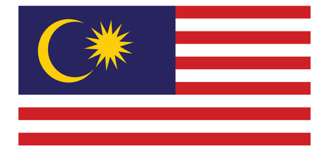 Malaysia Flag Icon – Official National Flag of Malaysia in Flat Vector Style with Standard Colors and Proportions.
