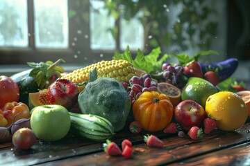 Flawless Visual of Fresh Fruits and Vegetables From the Garden