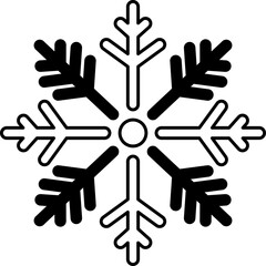 black and white illustration of snowflake