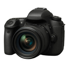 digital slr camera on transparent background 