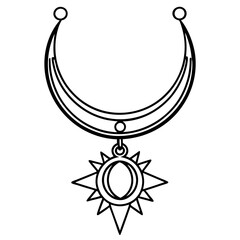 Obraz premium Mystic Moon Pendant Outline