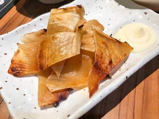 Grilled Dried Fish with Mayonnaise Dip