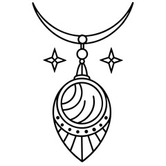 Mystic Moon Pendant Outline