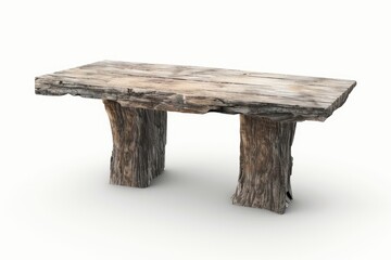 Premium Quality Picture of Wood Table Isolated on White Background Generative Ai