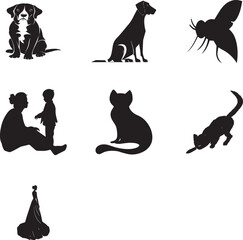 Obraz premium black silhouettes of vector