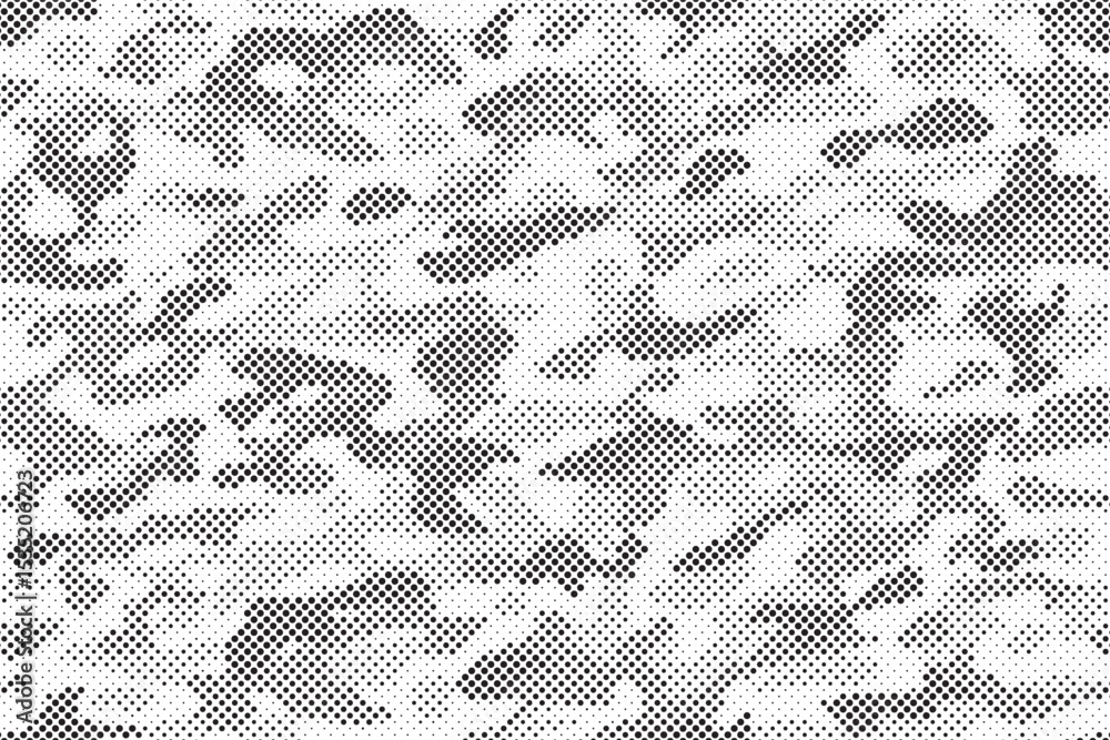 Poster Abstract halftone background. Military camouflage effect dot seamless pattern texture. Dotted background as design element.