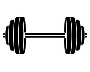 Weight barbell vector silhouette illustration isolated on white background
