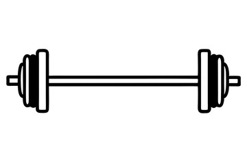 Weight barbell vector silhouette illustration isolated on white background